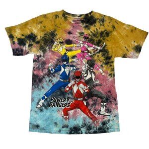 Power Ranger Tie Dye Graphic T-shirt Medium All Over Print Superheroes Retro